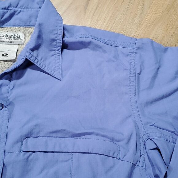 🔹️Columbia GRT Periwinkle Buttoned Front Adjustable Long Sleeve Top Small - Picture 3 of 14